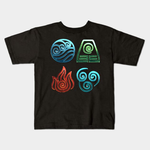 The Four Elements Kids T-Shirt by ChrisHarrys